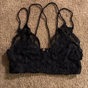 Free People Black Lace Bralette